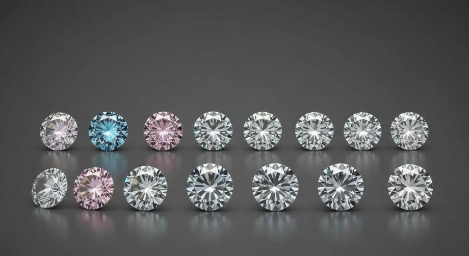 white diamonds with different shades on white