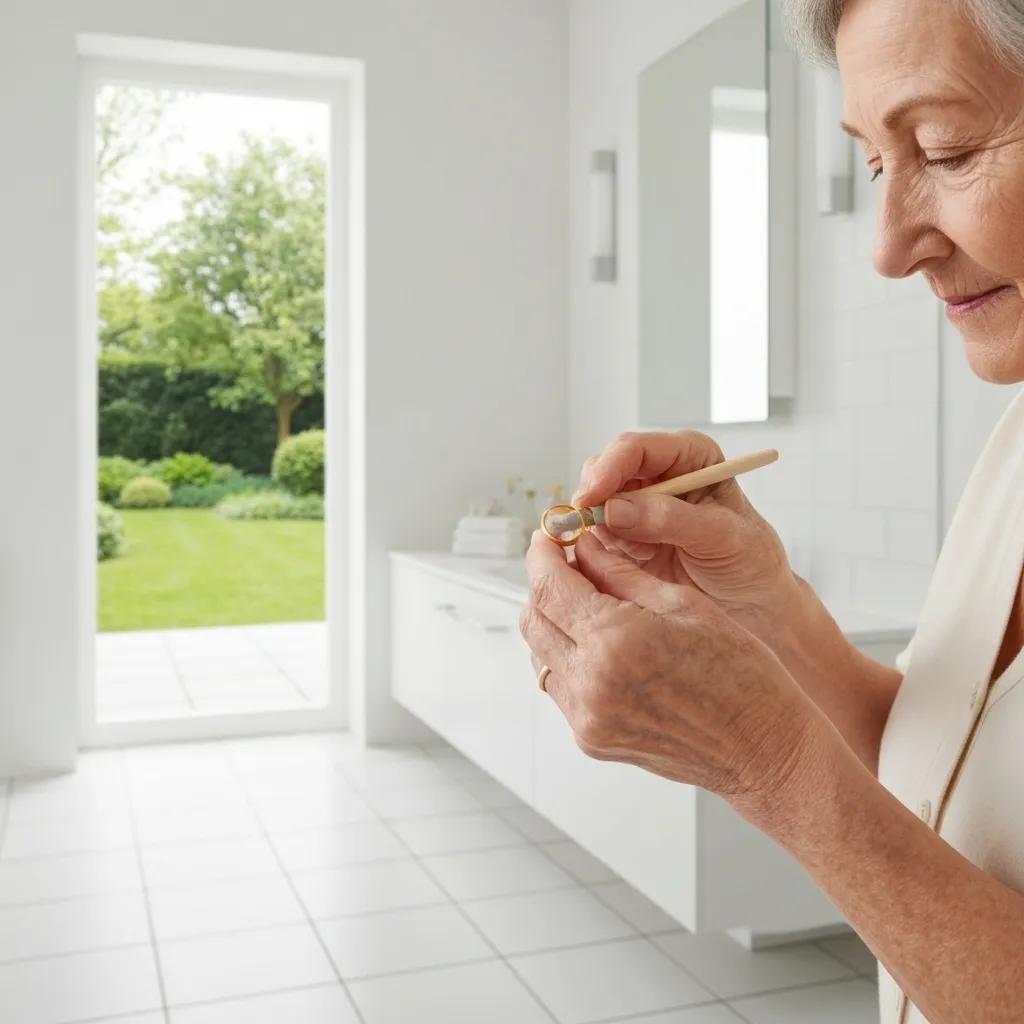 Person cleaning a wedding band with a soft brush and warm soapy water, emphasizing maintenance for longevity